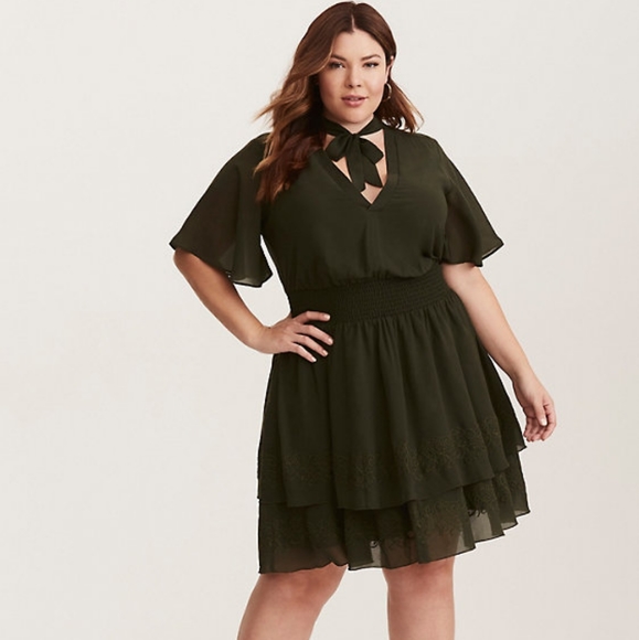 torrid Dresses & Skirts - Torrid insider collection smock embr chiffon dress